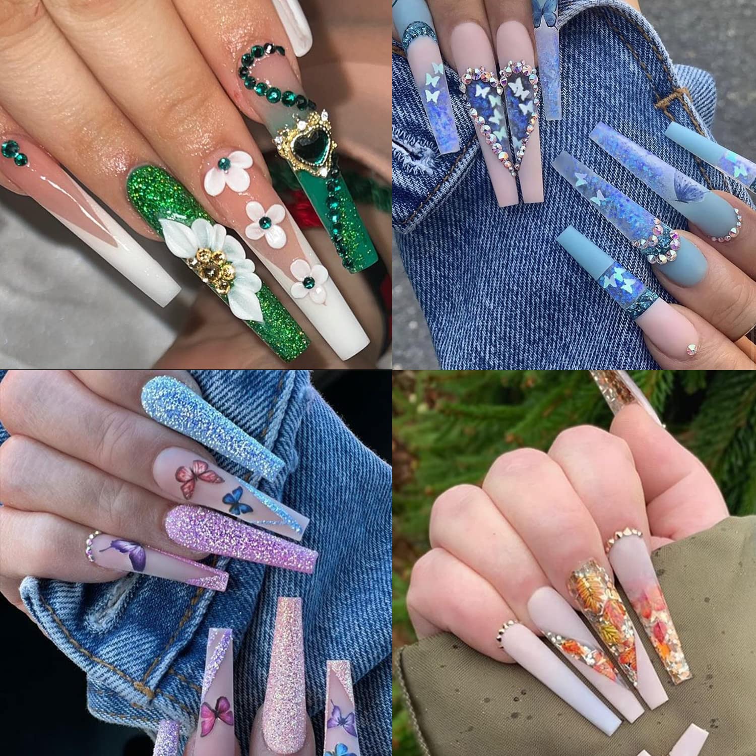 UNA GELLA Coffin Fake Nails Tips Extra Long 216 PCS XXL Coffin Acrylic Fake False Nails Tips Long Ballerina Nail Tips with Box for Nail Salons and Home DIY, 12 Sizes - Image 2