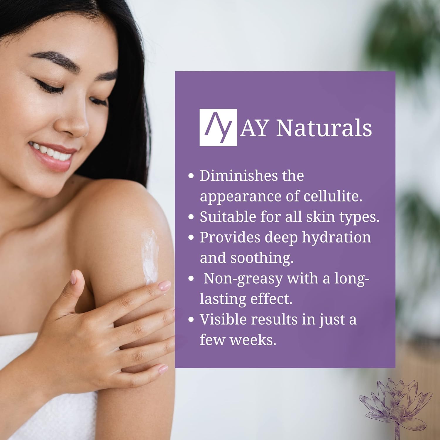 Anti-Cellulite Moisturizer Cream - With Caffeine, Retinol, Shea Butter and Sacred Lotus - Reduces the Presence of Cellulite in the Body - Image 4