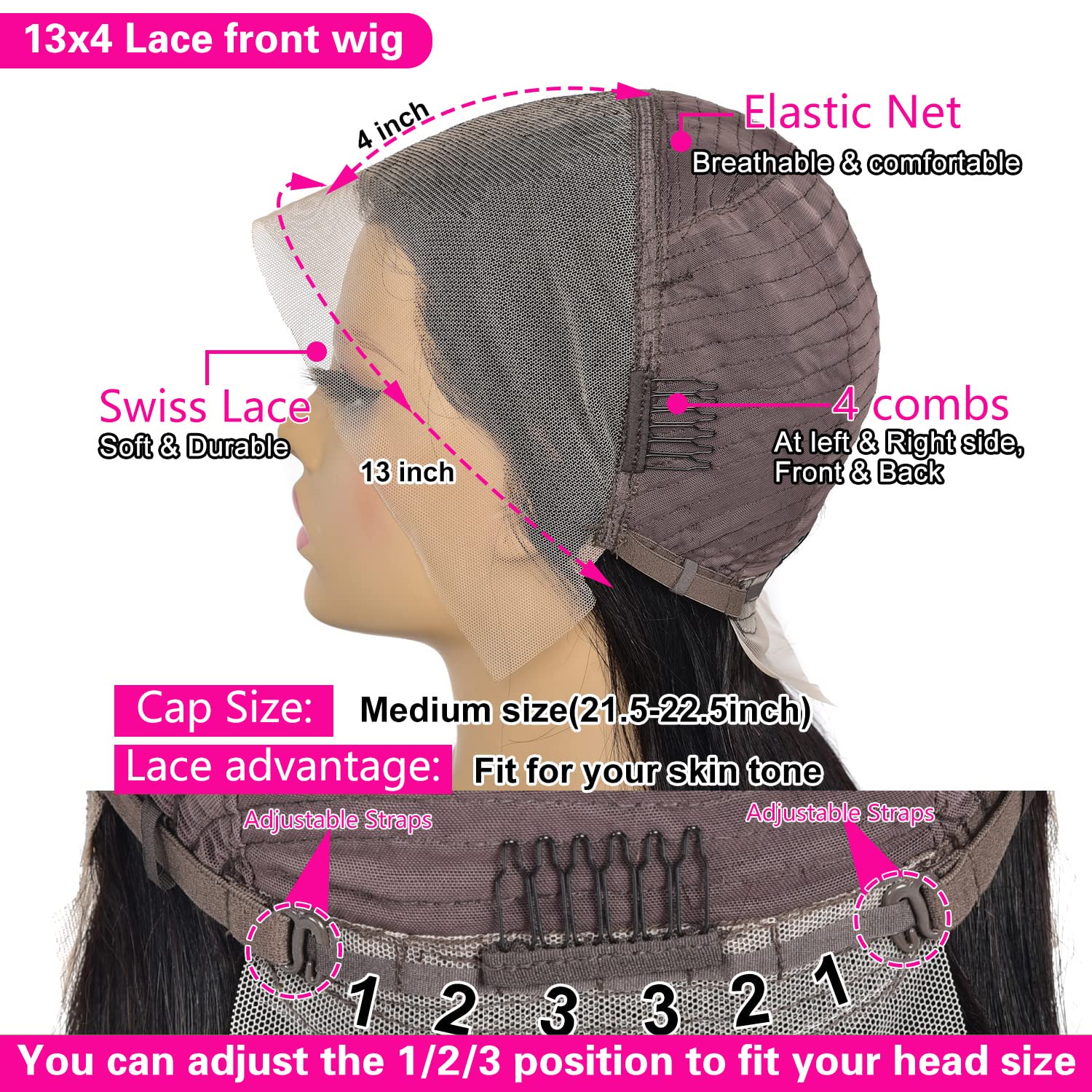 Bob Wig Lace Front Wigs Pre Plucked with Baby Hair 180% Density Short Bob Wigs for Women Straight Bob Frontal Wigs Natural Black (12inch) - Image 3