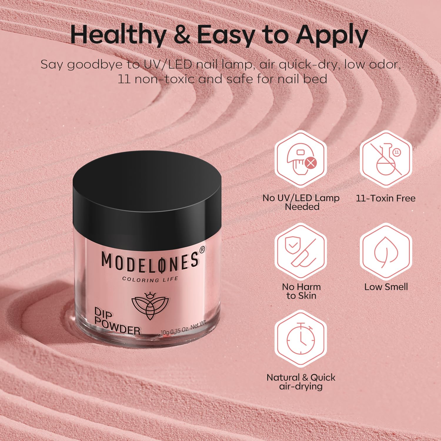 Modelones Dip Powder Nail Kit, 4 Colors Nude Pink Glitter Dipping Starter Set with Liquid and Complete Accessories for French Nails Art Salon DIY at Home Manicure - Image 8