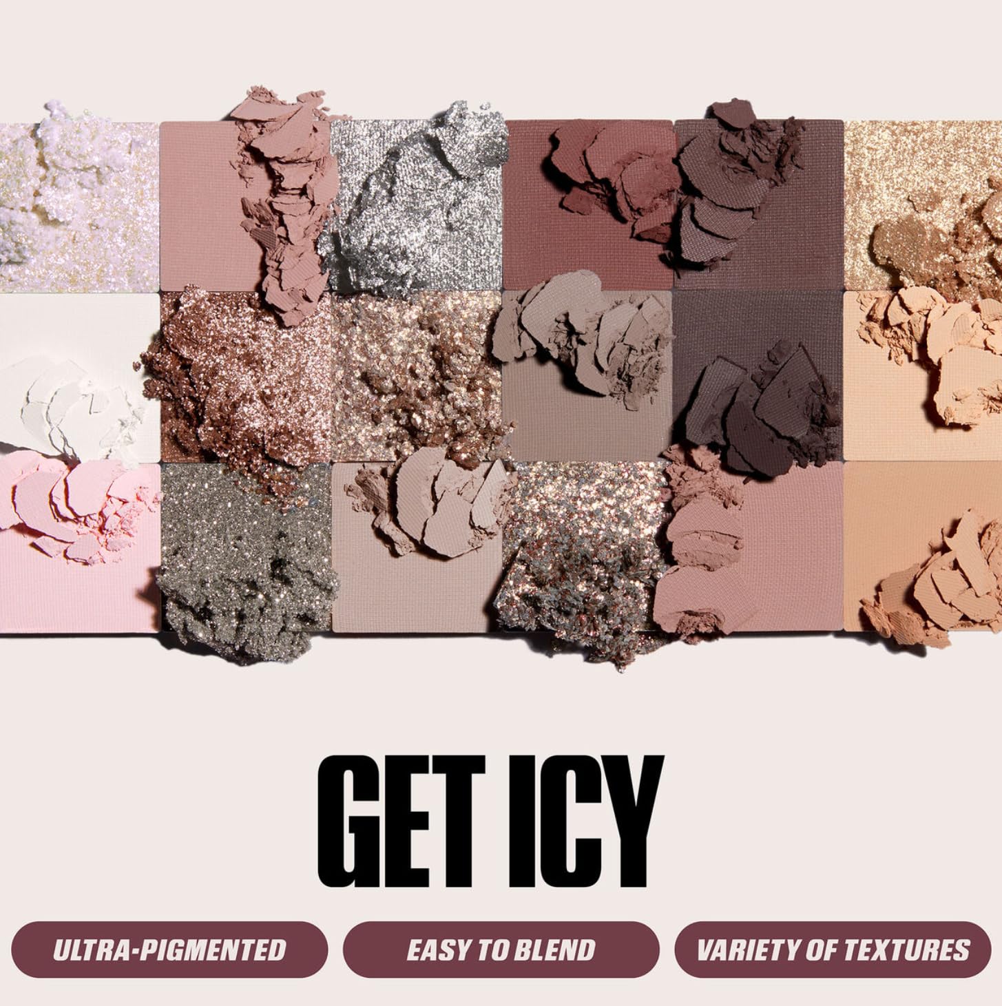 Huda Limited Edition Icy Nude Eyeshadow Palette - 0.56 oz / 16.1 g - 18 SHADES - Image 4