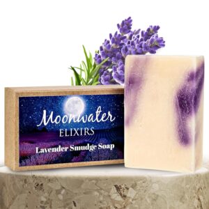 Lavender Smudge Soap for Energy Cleansing & Protection, Soap Bar for Spiritual Bath, Moisturization & Aura Cleansing, Natural Soap Bar Cold Process Soap for Smudging Ritual & Spiritual Wellness 1 Bar