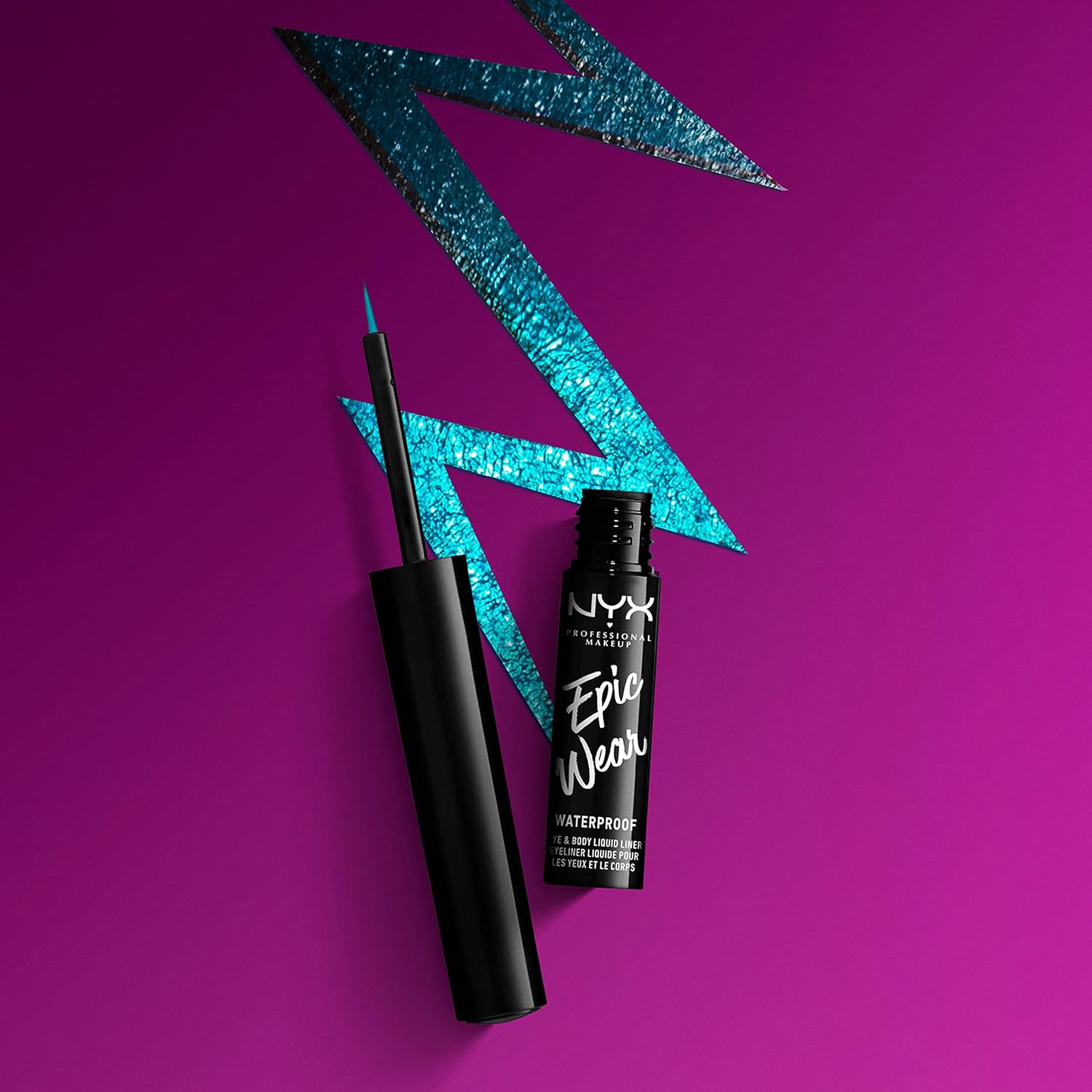 NYX PROFESSIONAL MAKEUP Epic Wear Metallic Liquid Liner, Long-Lasting Waterproof Eyeliner - Teal Metal - Image 11