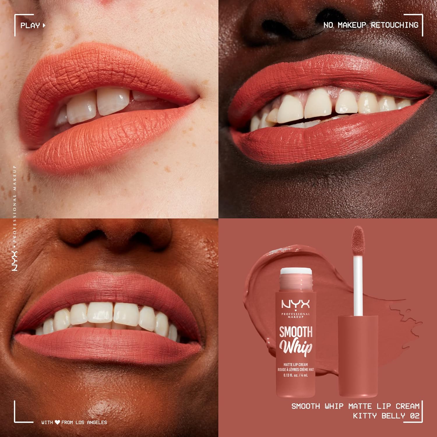 NYX PROFESSIONAL MAKEUP Smooth Whip Matte Lip Cream, Long Lasting, Moisturizing, Vegan Liquid Lipstick - Kitty Belly (Peach Nude) - Image 2