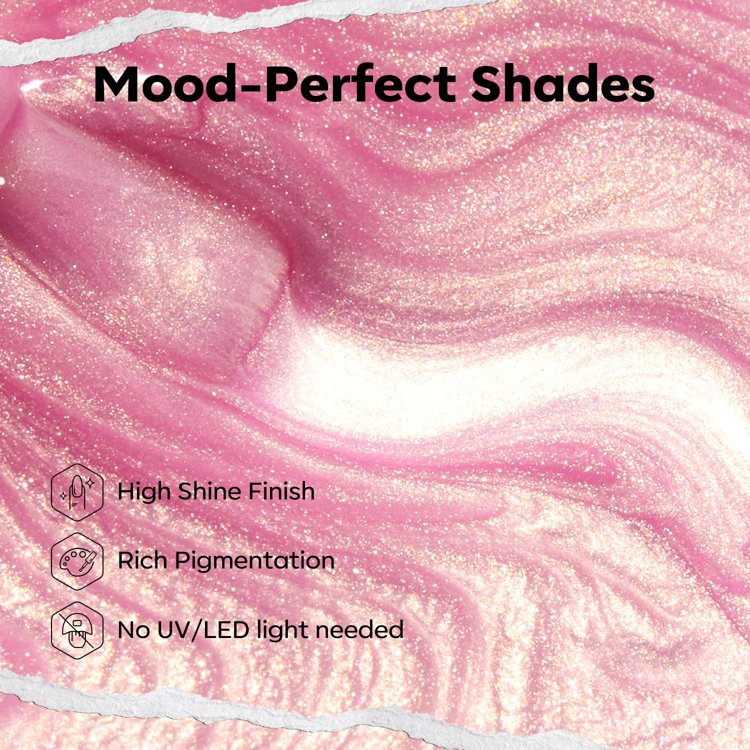 modelones Chrome Pink Nail Polish, 15 ml Pearl Mermaid Iridescent Shimmer Pink Quick Dry Nail Lacquer Long Last Shine Fingernail Polish Nail Art DIY Home Manicure Gift for Women Girls 0.5 Fl Oz - Image 3