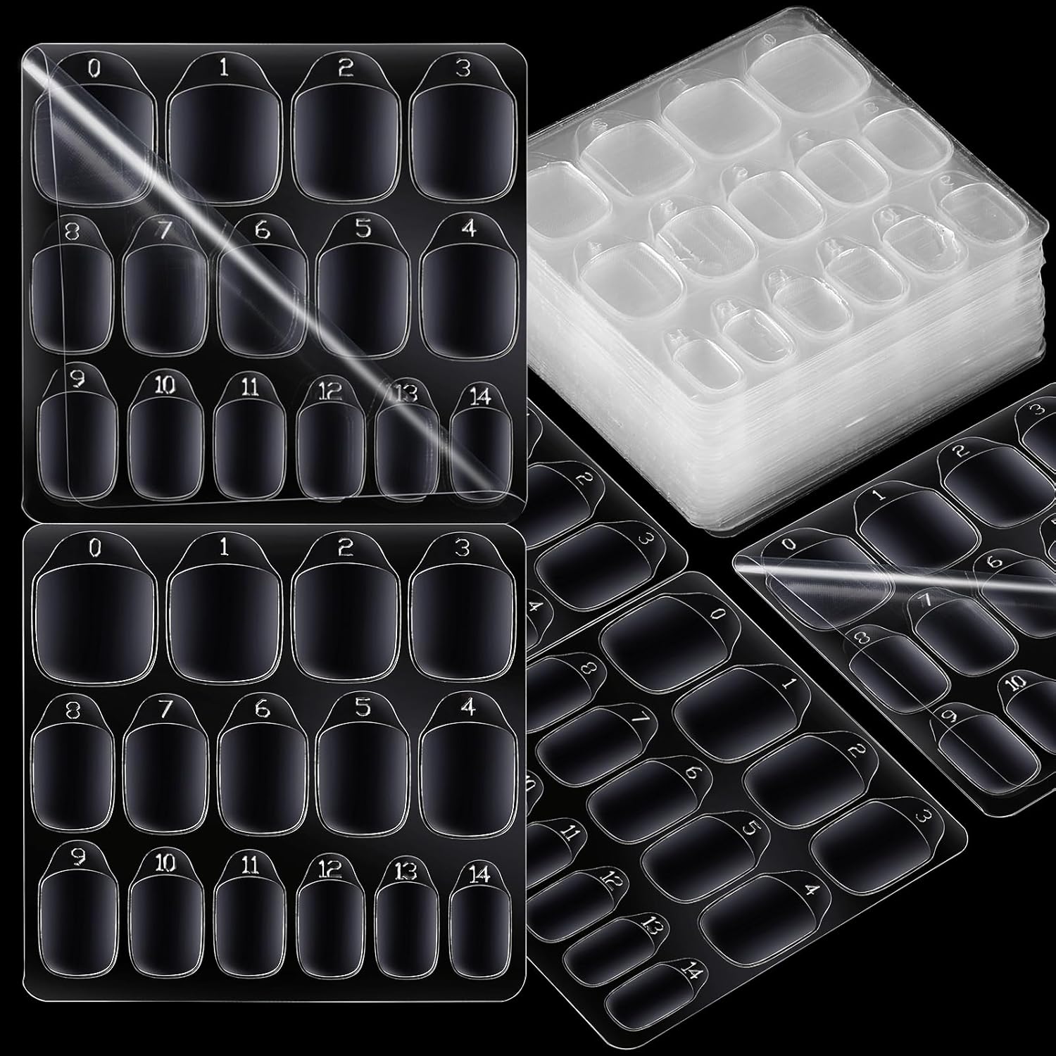 Teenitor 600pcs Press on Nail Adhesive Tabs, 15 Sizes of Nail Stickers for Press on, Press on Nails Stickers Press on Nail Sticky Tabs for Nails, Nail Glue Stickers Nail Glue Tabs, 40 Sheets