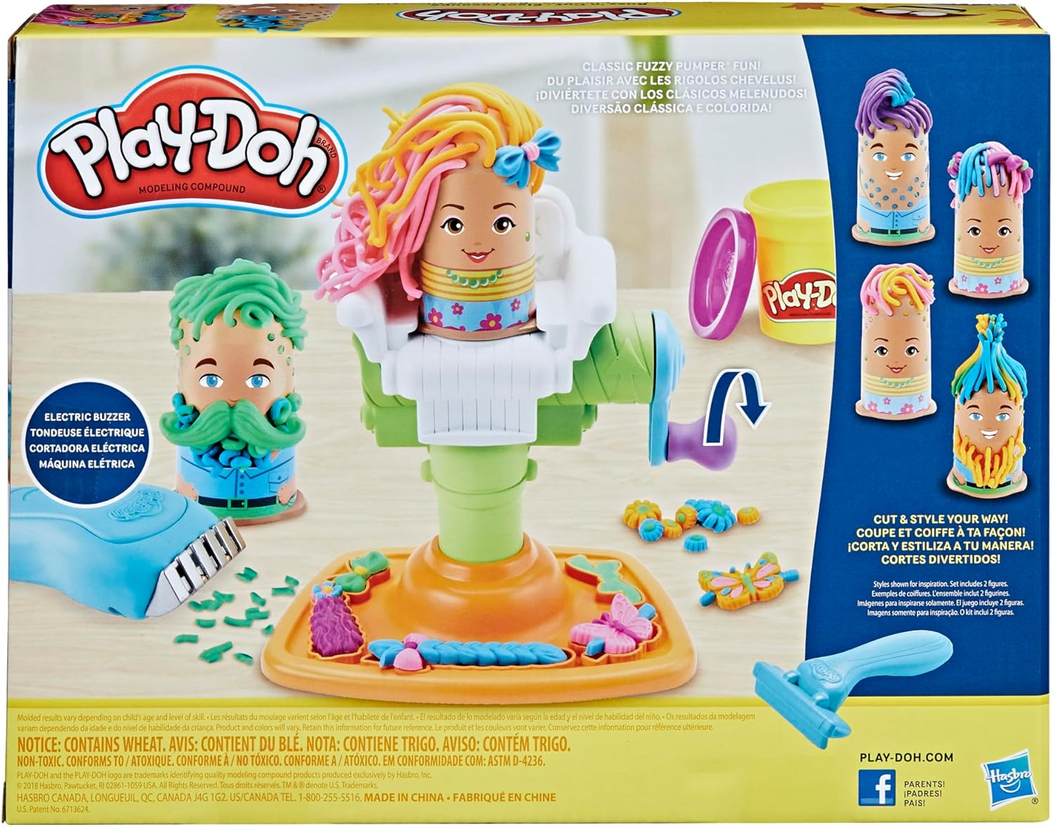 Play-Doh Buzz 'n Cut Fuzzy Pumper Barber Shop Set, Electric Buzzer, 5 Colors of 2-Ounce Cans, Preschool Toys, Christmas Gifts Girls & Boys, Ages 3+ (Amazon Exclusive) - Image 27