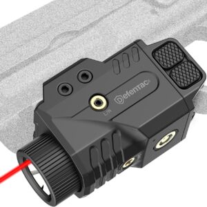 DEFENTAC 800lm Slidable Pistol Light and Red/Green/Blue Laser Sight Combo, Strobe and Momentary Beams for Guns, Magnetic Rechargeable