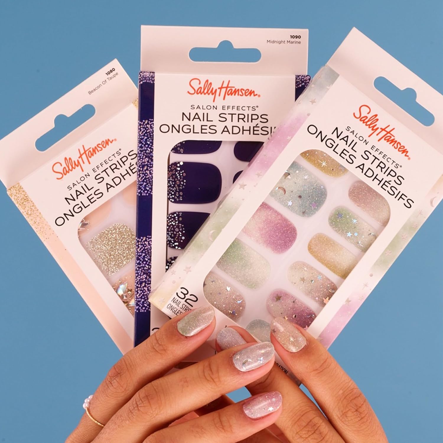 Sally Hansen Salon Effects Gel Nail Strips, Blossoms and Sunshine - Orange, No UV/LED Nail Lamps, Salon-Quality, Long Lasting, Easy to Apply & Remove - Includes 1 Prep Pad, Nail File & Wooden Stick - Image 6