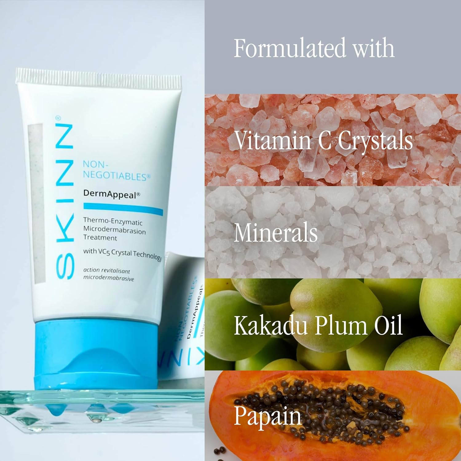 SKINN DermAppeal® Microdermabrasion Treatment for Smoother, Brighter, and Clearer Skin, 2oz - Exfoliating Facial Scrub Removes Dead Skin and Smooths Wrinkles and Fine Lines for Flawless, Glowing Skin - Image 6