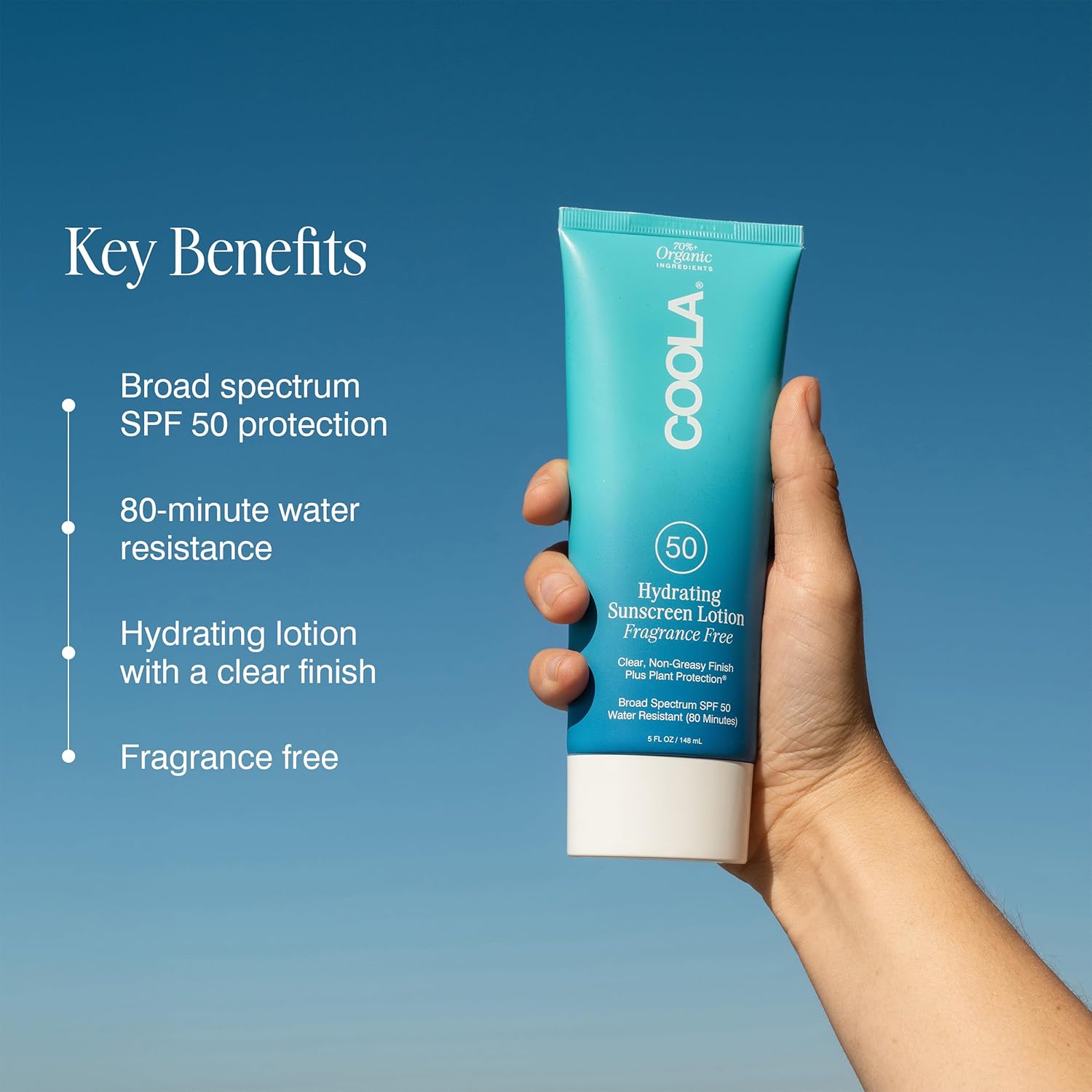 COOLA Organic Sunscreen SPF 50 Sunblock Body Lotion, Dermatologist Tested Skin Care for Daily Protection, Vegan and Gluten Free, Fragrance Free, 5 Fl Oz - Image 3