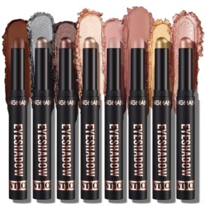 Jolilab Eyeshadow Stick Set, 8 Colors Matte Professional Bright-Colored Contouring and Highlight Eyeshadow Stick, Cream Waterproof Long Lasting High Pigmented Eye Shadow. (8, EYESHADOW B)