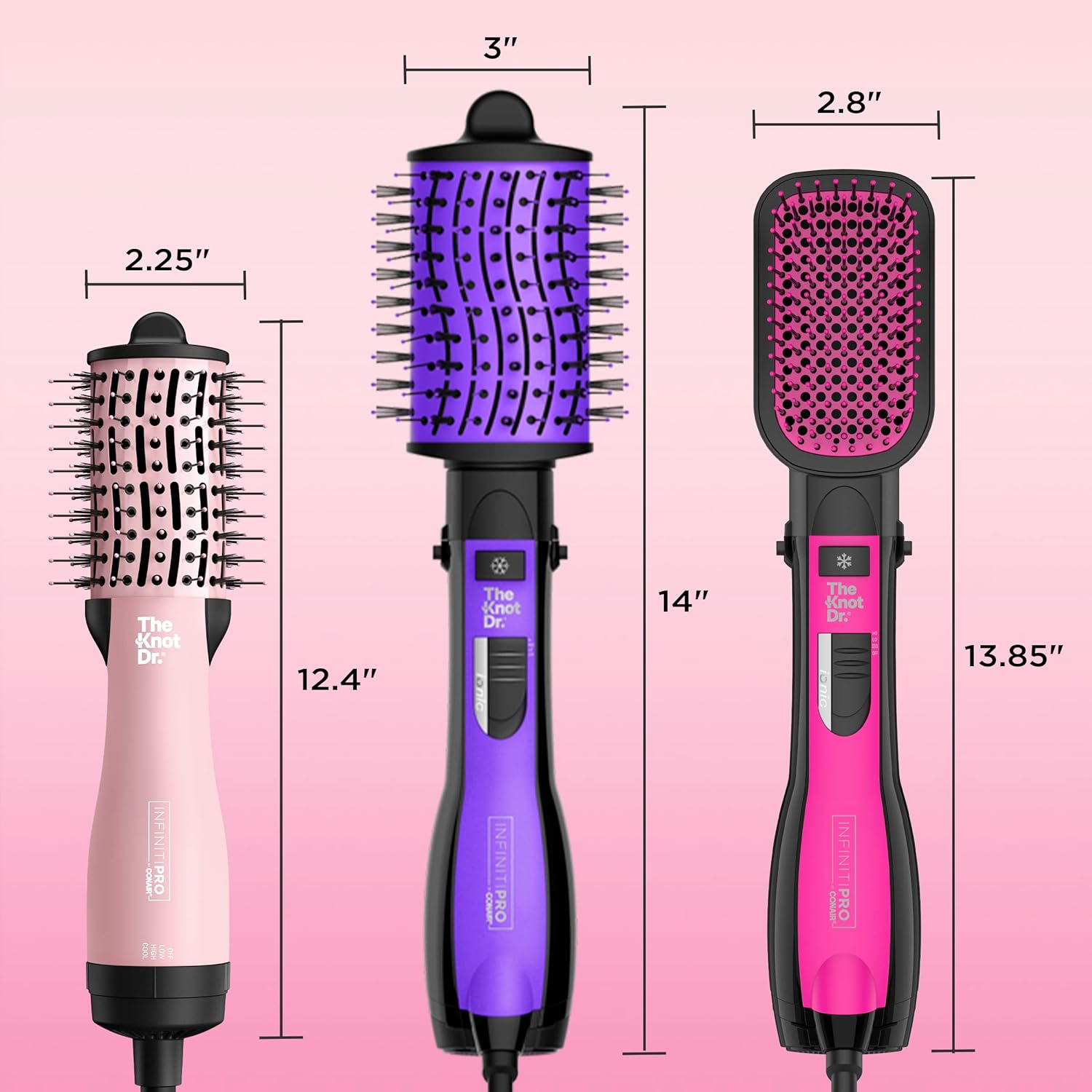 INFINITIPRO BY CONAIR The Knot Dr. All-in-One Travel Friendly Oval Dryer Brush, Hair Dryer & Volumizer, Hot Air Brush - Image 6