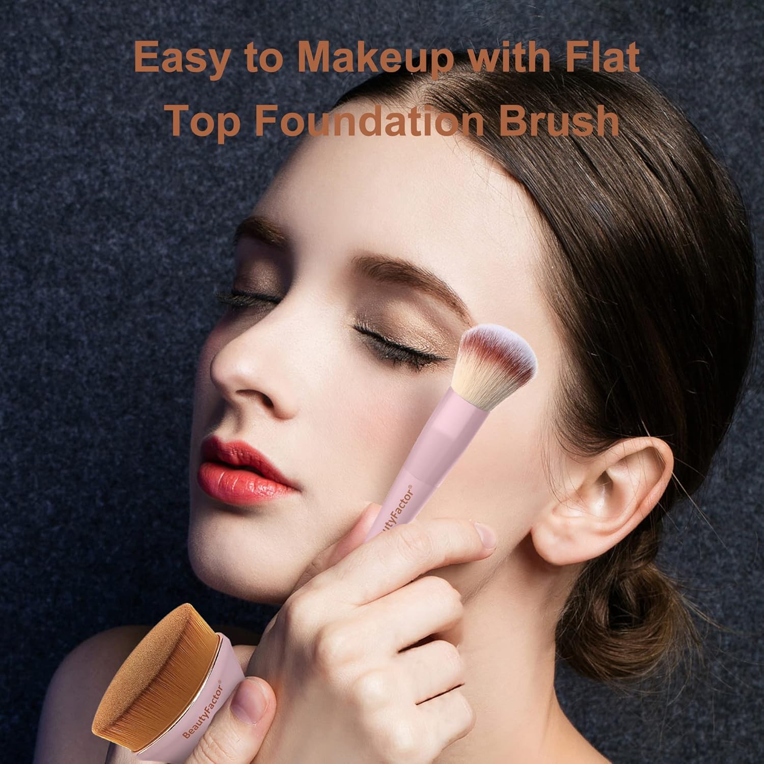 Makeup Brushes Set - 3 Piece Kabuki, Blush, and Concealer Blending Brushes with Sponge for Foundation, Cream, and Powder - Professional Quality, Soft Bristles for Flawless Application(Pink) - Image 7