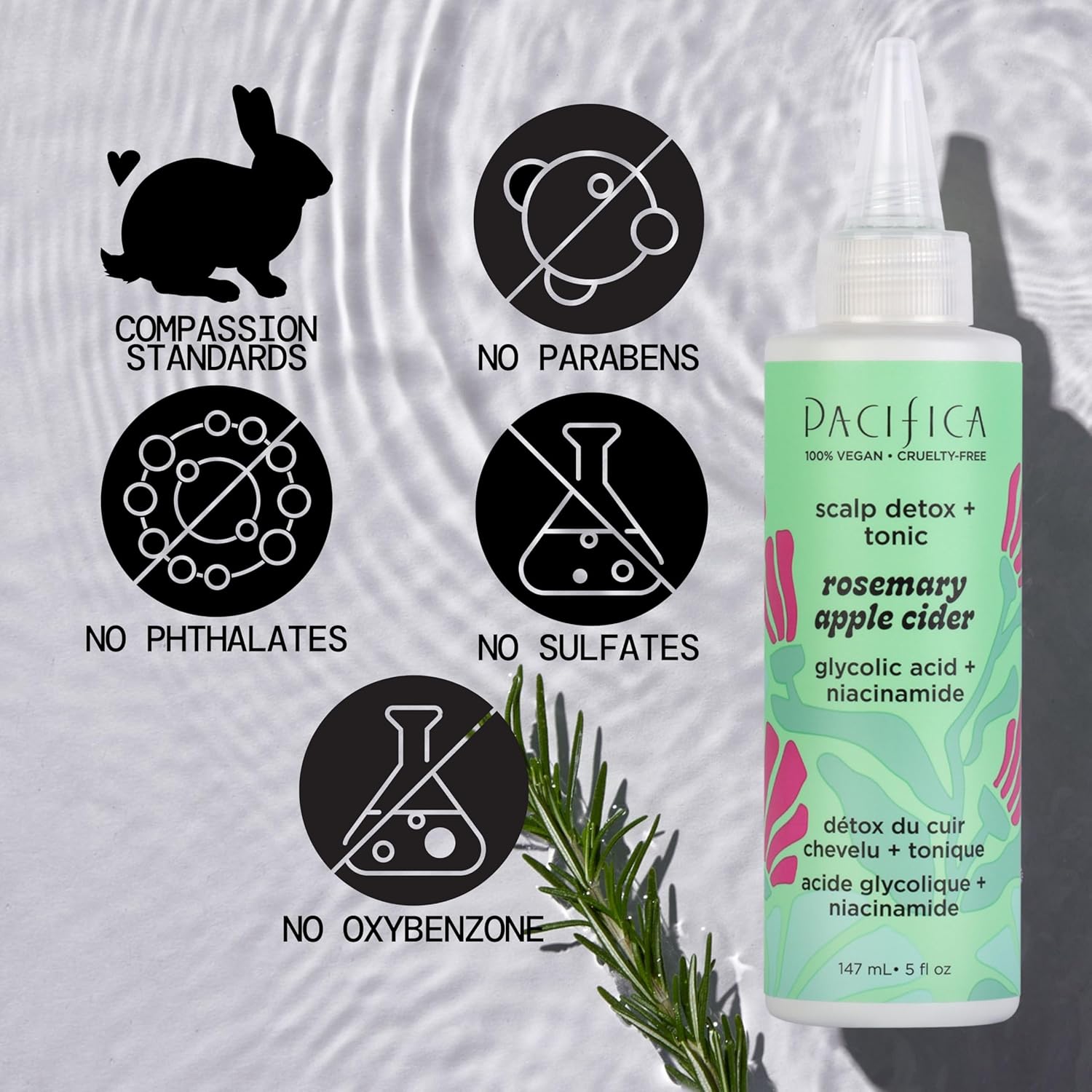 Pacifica Scalp Detox Tonic โ Rosemary Apple Cider Scalp Exfoliator - Scalp Scrub w/ Salicylic Acid for Clarifying Build Up & Purifying - Itchy, Dry Scalp Treatment , Vegan & Cruelty-Free, 5 oz - Image 5