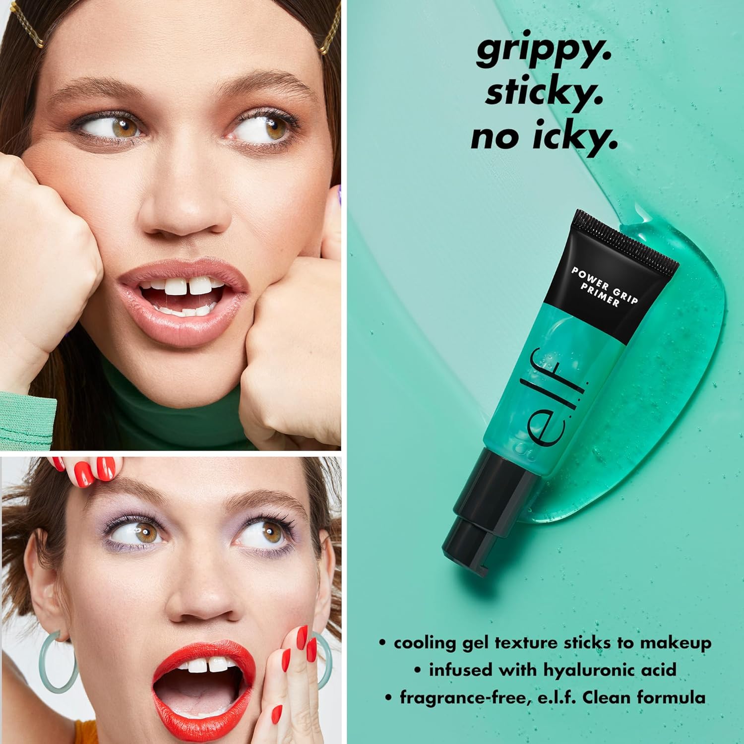 e.l.f. Power Grip Primer, Gel-Based & Hydrating Face Primer For Smoothing Skin & Gripping Makeup, Moisturizes & Primes, 0.811 Fl Oz (24 ml.) - Image 3