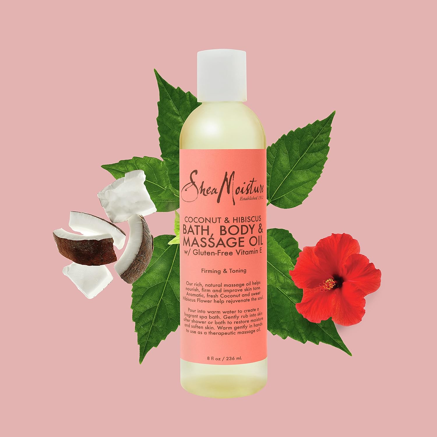 SheaMoisture Body Oil, Bath, And Massage For Dull Skin Coconut Oil And Hibiscus For Glowing Skin 8 oz - Image 9