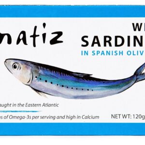 Matiz Sardines in Olive Oil, 4.2 Ounce Can (Pack of 5) Spanish Gourmet Wild Caught Natural Fish for Tapas, Snacks, or Meals, Protein Rich, Sealed Freshness