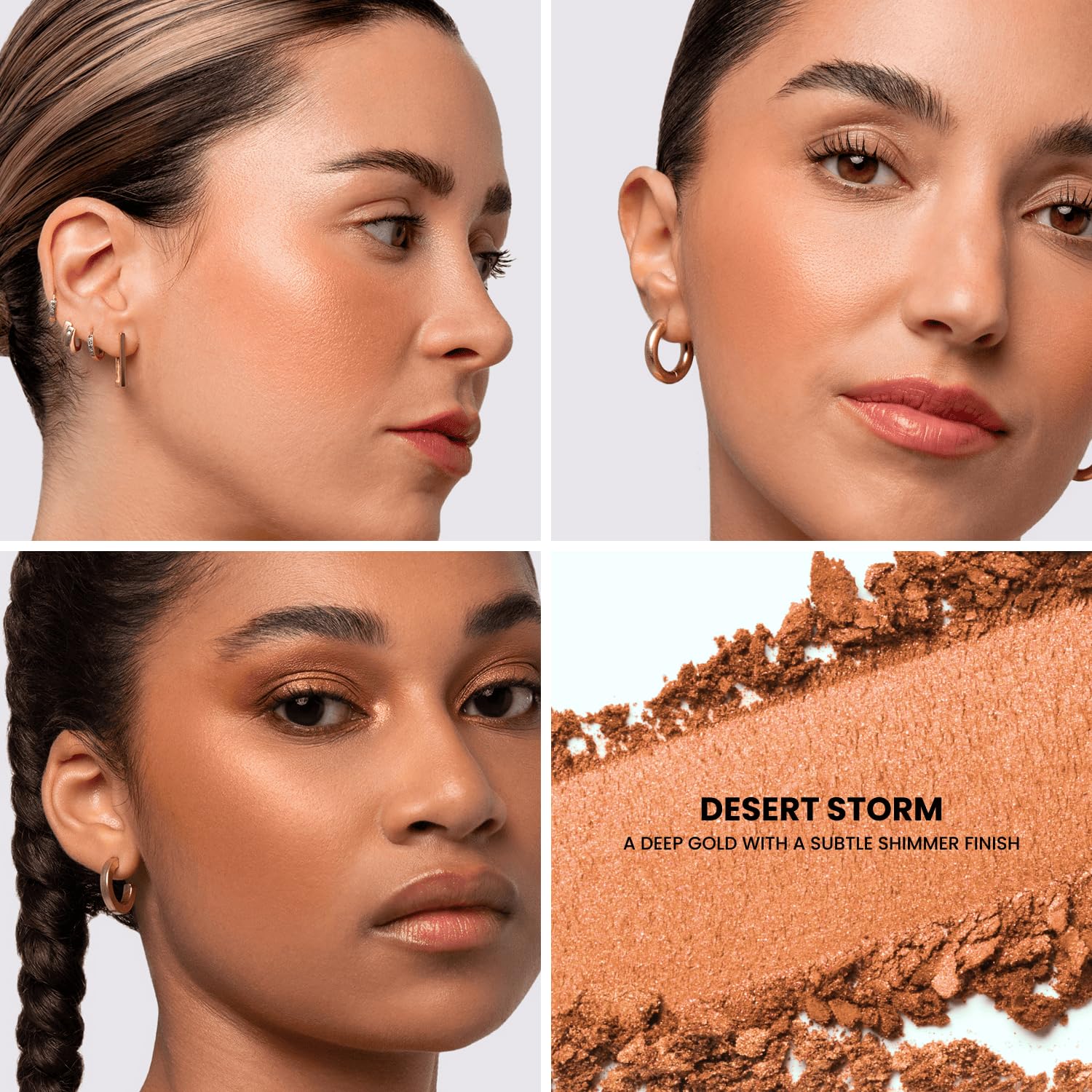 Phase Zero Makeup Powder Blusher - "Desert Storm" - 4g / 0.141 oz - Full Coverage, Natural Blush - Soft, Buildable Pink, Coral, Peach & Golden Hues - Image 2
