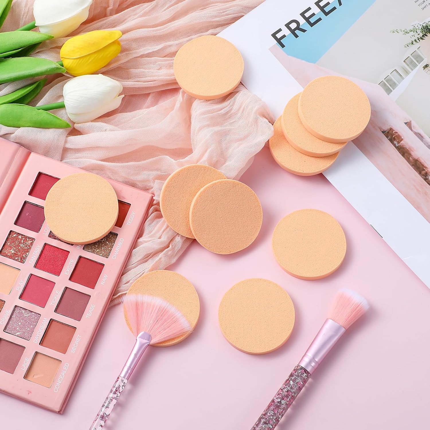 12 Pcs Nude Round Make Up Sponges for Face Cosmetic Sponge Makeup Pads Powder Sponge Beauty Makeup Foundation Powders Blender for Liquid Foundation Cream Concealer, Wet and Dry Dual Use - Image 6