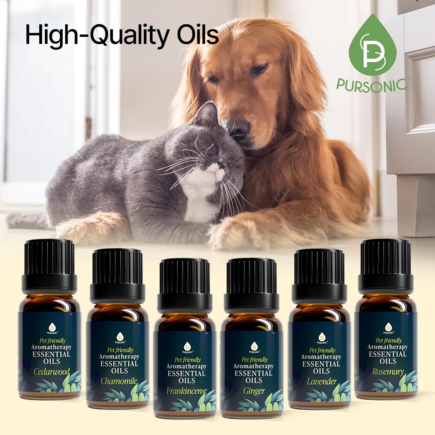 PURSONIC Pet Friendly Aromatherapy Essential Oils Collection, 6-Count - Safe for Dogs and Cats, Natural Relaxation and Stress Relief - Image 4