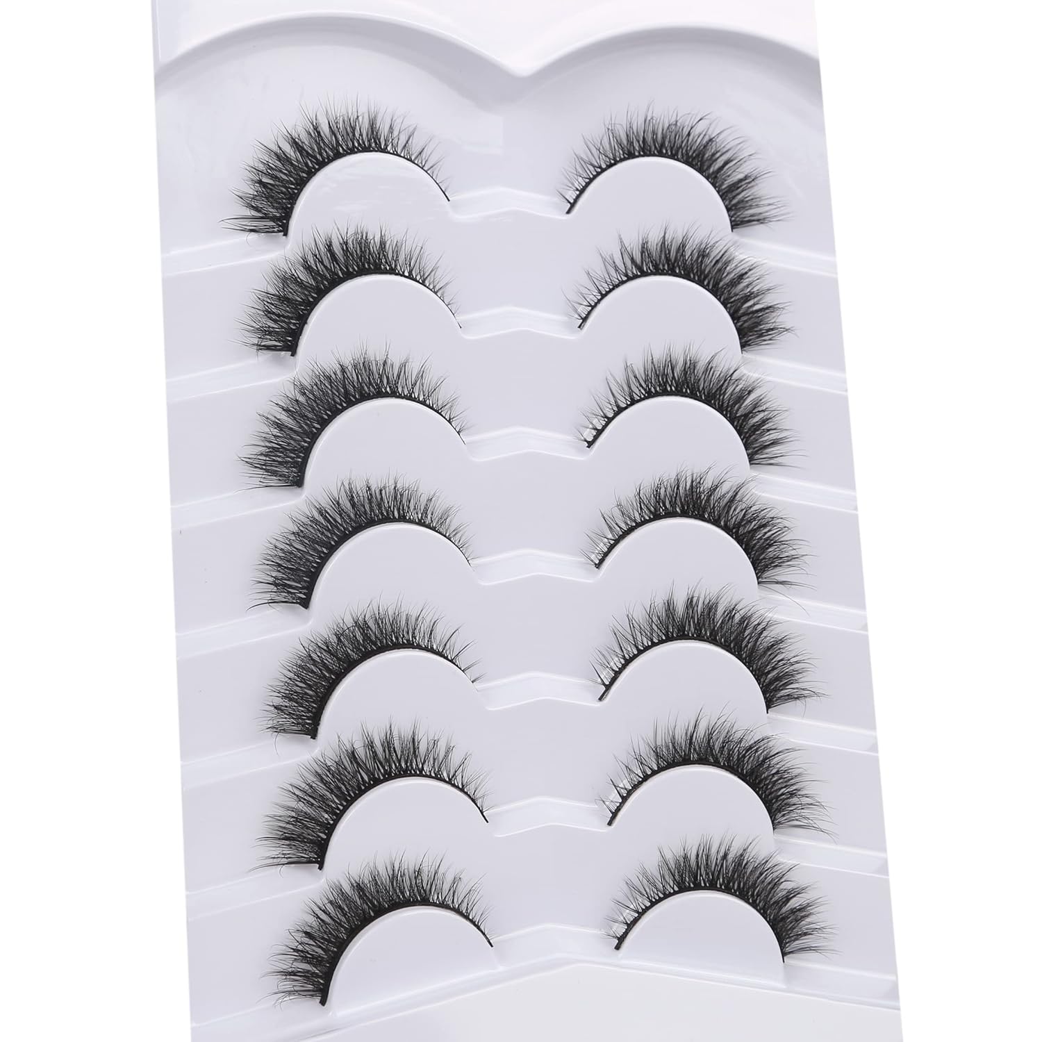 Pooplunch False Eyelashes Extension Volume Cat Eye Look Natural Wispy Lashes Fluffy Short 8D Fake Eyelashes Faux Mink Lashes 7 Pairs Pack - Image 3