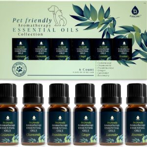 PURSONIC Pet Friendly Aromatherapy Essential Oils Collection, 6-Count - Safe for Dogs and Cats, Natural Relaxation and Stress Relief