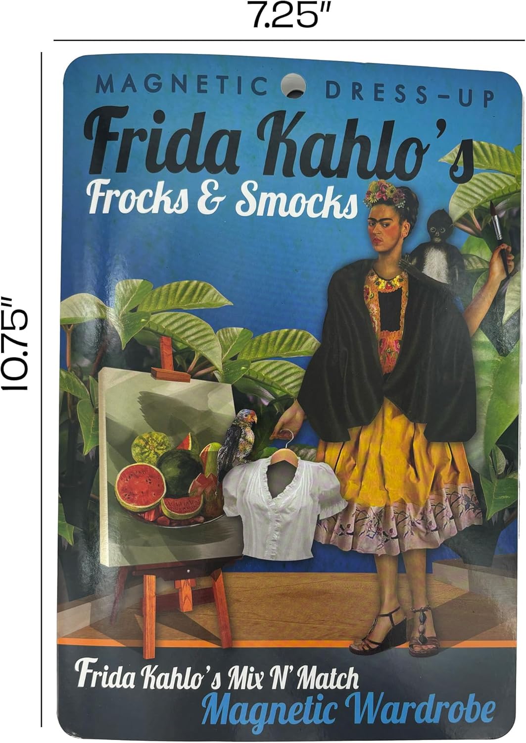 The Unemployed Philosophers Guild Frida Kahlo Frocks and Smocks Mix and Match Magnetic Wardrobe - Dress Up Doll Play Set for Your Fridge, (35+ Pieces) - Image 4