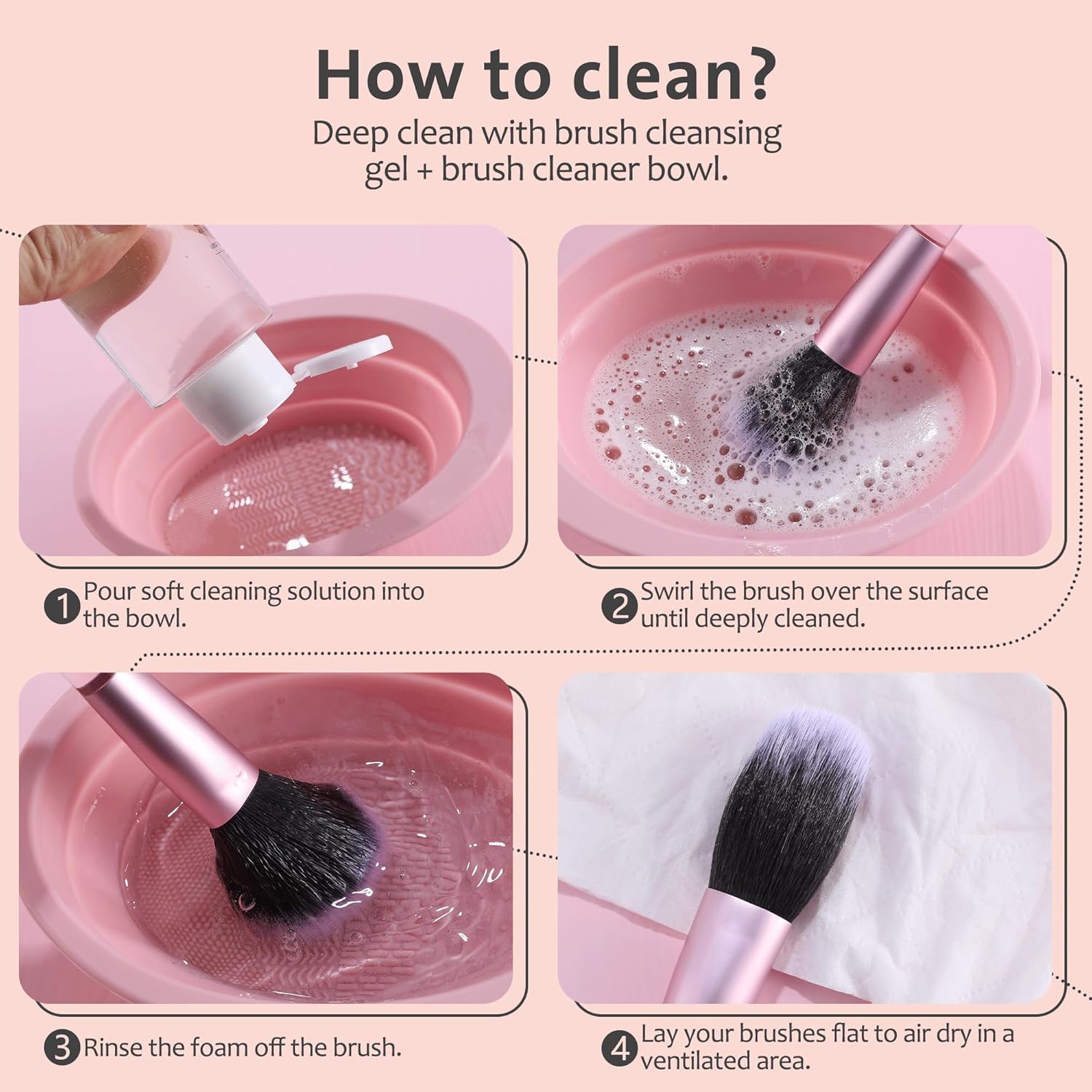 Travel Makeup Brush Set Mini Makeup Brushes For Foundation Concealer Eyeshadow Blush Blending & Buffing Liquid Cream Powder 6PCS Travel Size Complete Function Cosmetic Brushes Kit with Case - Image 5