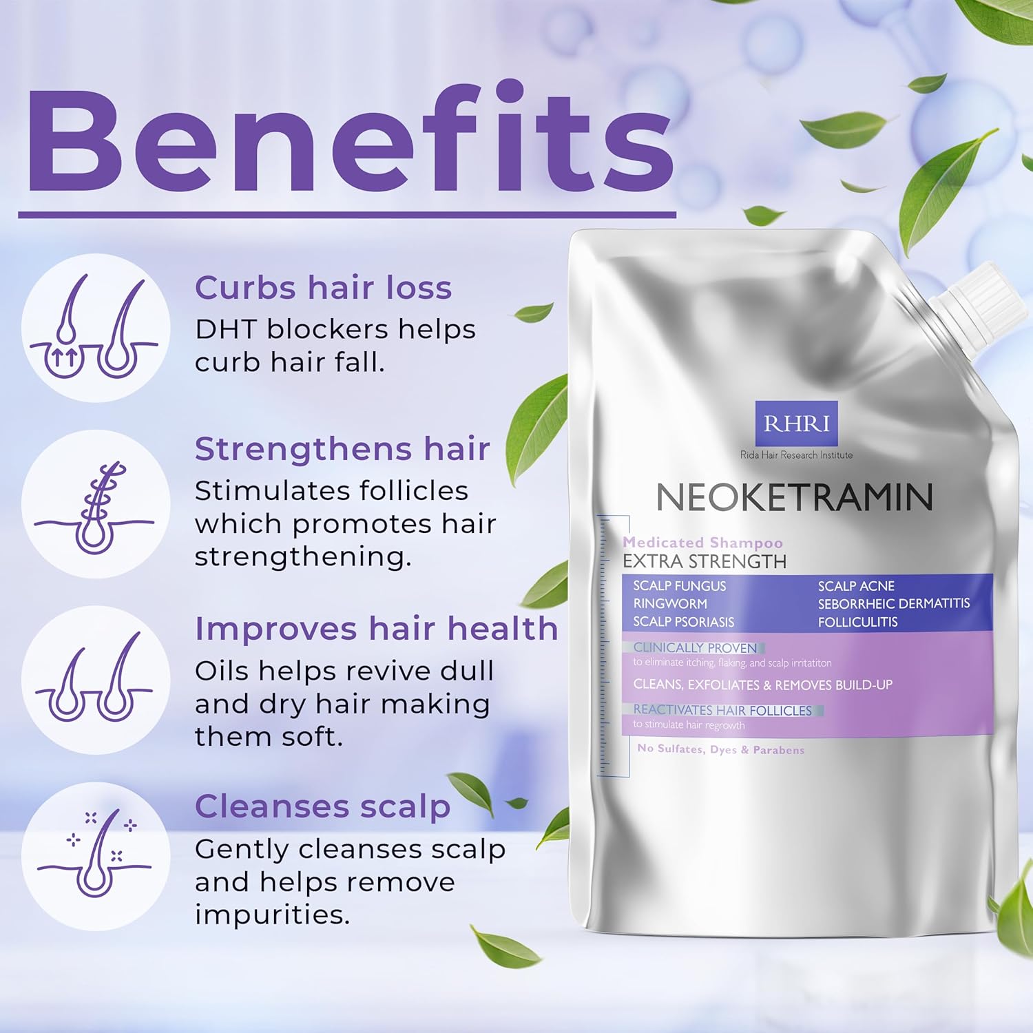 Anti Fungal Shampoo for Men & Women | Anti Dandruff, Medicated, Folliculitis Shampoo for Dry Scalp, Psoriasis, Ringworm | for Itchy, Flaky & Irritated Scalp | No Paraben & Sulphate - Image 4