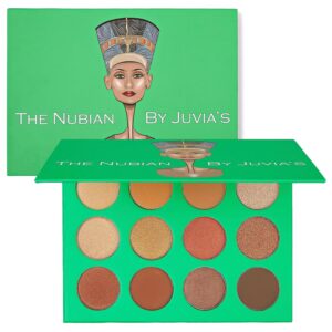 Juvia's Place Palette The Nubian - Golds, Coppers, Browns and Nudes, Shades of 12, Matte & Shimmer Shades, Pigmented Makeup Palette Eye Color & Shine, Pressed