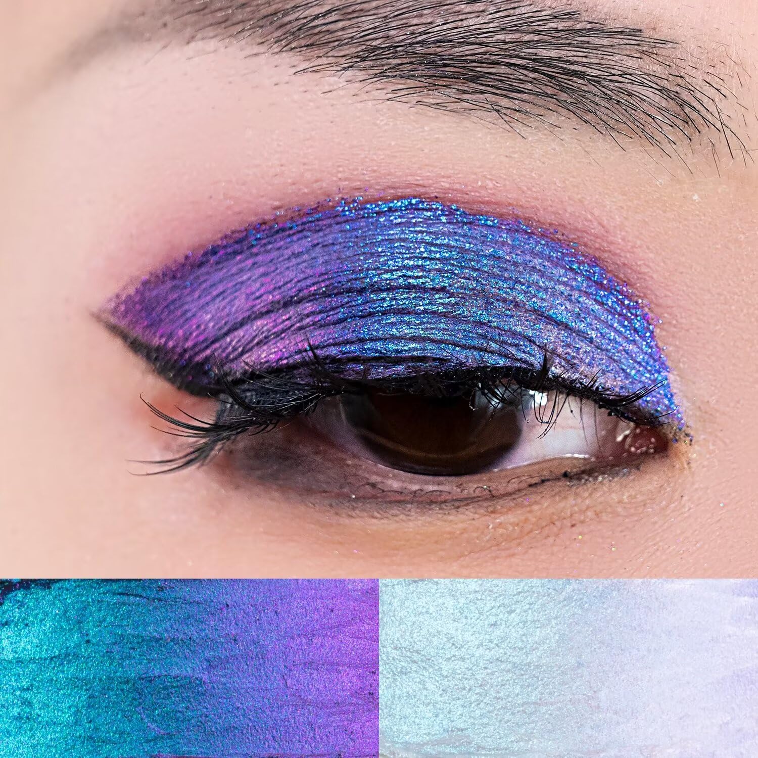 CHARMACY Multichrome 2 in 1 Cream Eyeshadow Stick, Waterproof Eye Brightener Highlighter Stick Makeup, High Pigmented, Smudge-Proof, Vegan & Cruelty-Free (#904) - Image 2