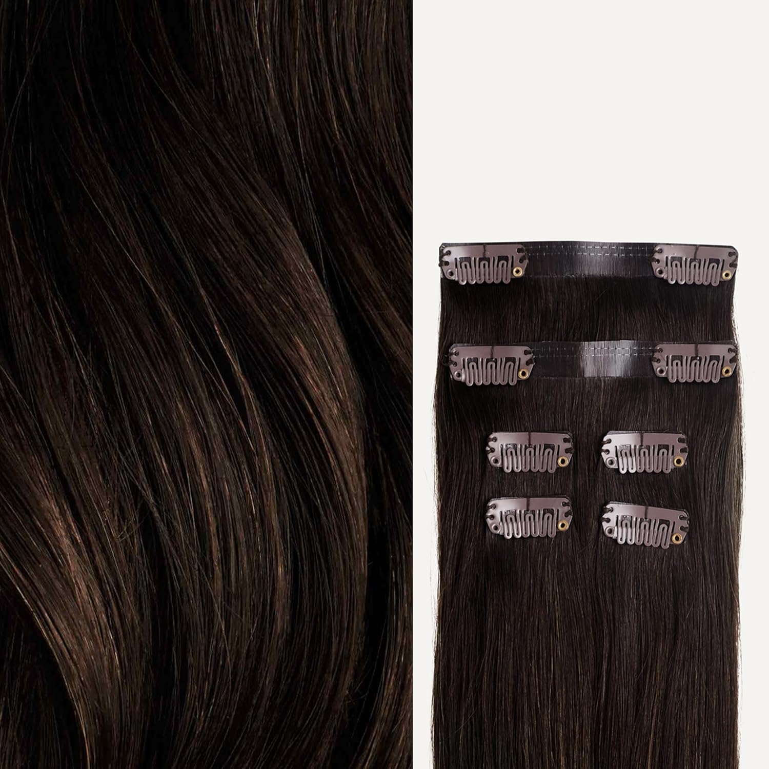 Luxy 100% Remy Human Hair Extensions for Thin Hair Thinning Hair Fill-Ins – 6 Seamless Wefts Multi-Dimensional Color Blend - Natural-Looking Volume & Coverage 50 grams 12" Mocha Brown Balayage