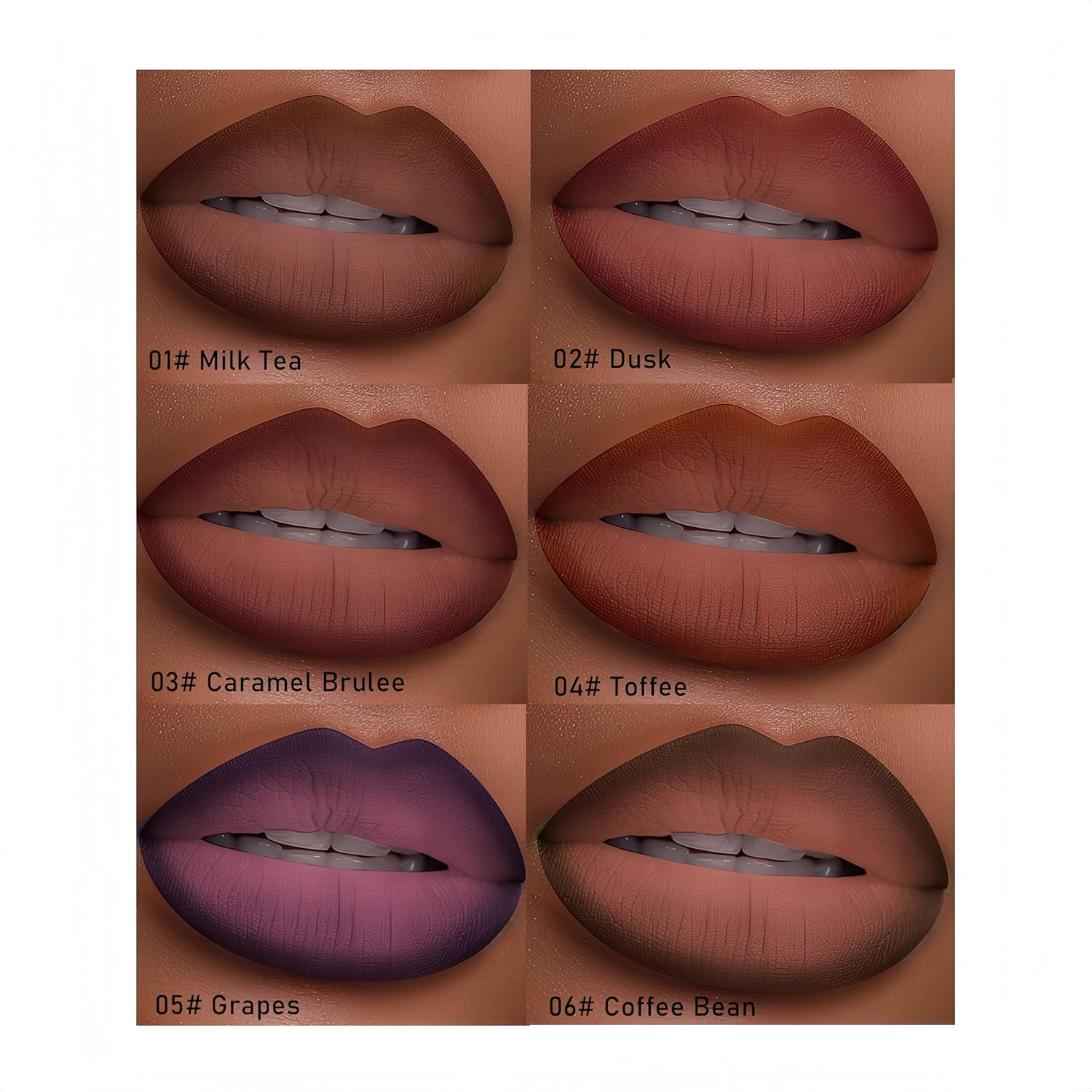 MAEPEOR 2-in-1 Matte Creamy Lip Liner Lipstick Combo 8 Colors Long Lasting 05 Grapes - Image 3