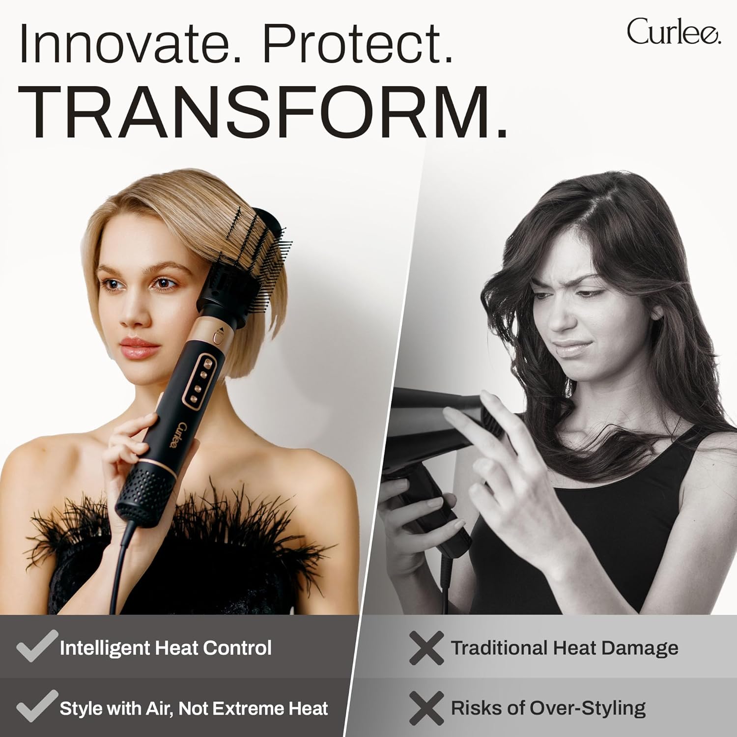 Hair Dryer Brush 1200 Watts 6 in 1 Hair Accessories Blow Dryer Automatic Curling Iron with Storage Box in Black for Curl Enhancing Hair Smoothing Volumizing Styling - by Curlee - Image 4