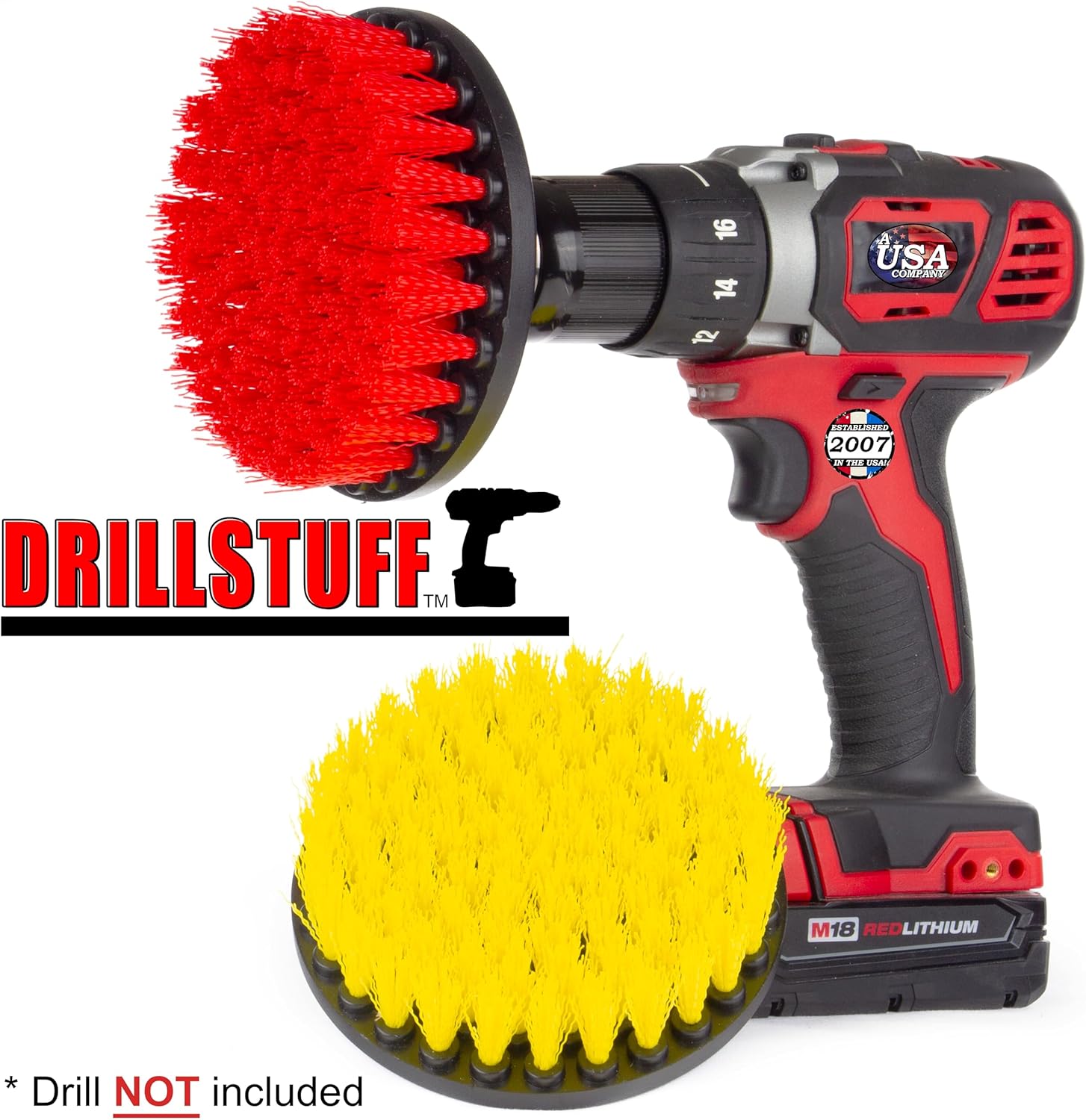 Cleaning Supplies - Drill Brush - Outdoor - Deck Brush - Concrete - Bird Bath - Hard Water Stain Remover - Bathroom Accessories - Shower Cleaner - Bathtub - Bath Mat - Flooring - Tile - Grout Cleaner - Image 4