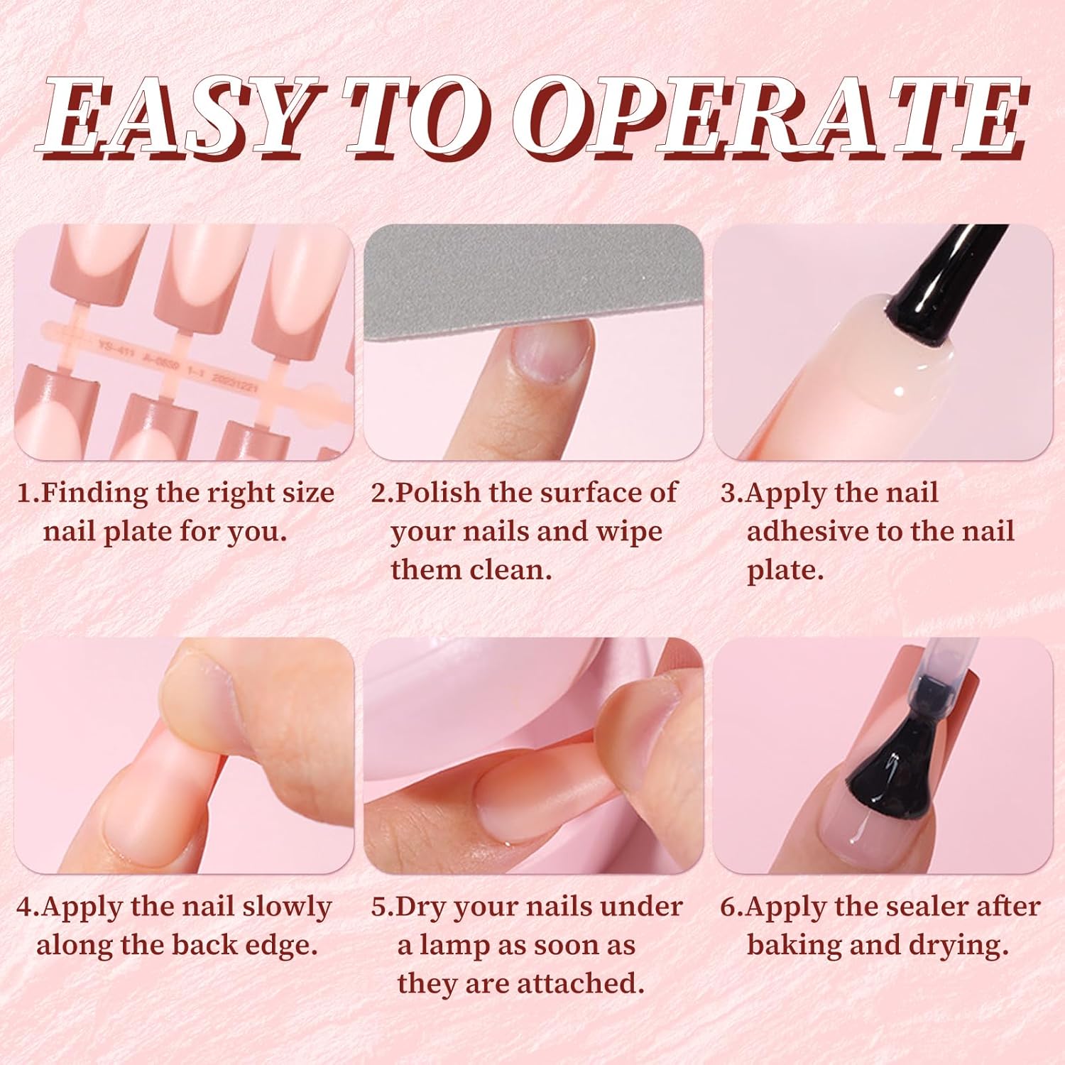 White French Tip Press on Nails Short Square Fake Nails, Glossy Square Nails Press on Full Cover Acrylic French Tip Nails Short False Nail Tips 240pcs Glue on Nails - Image 6