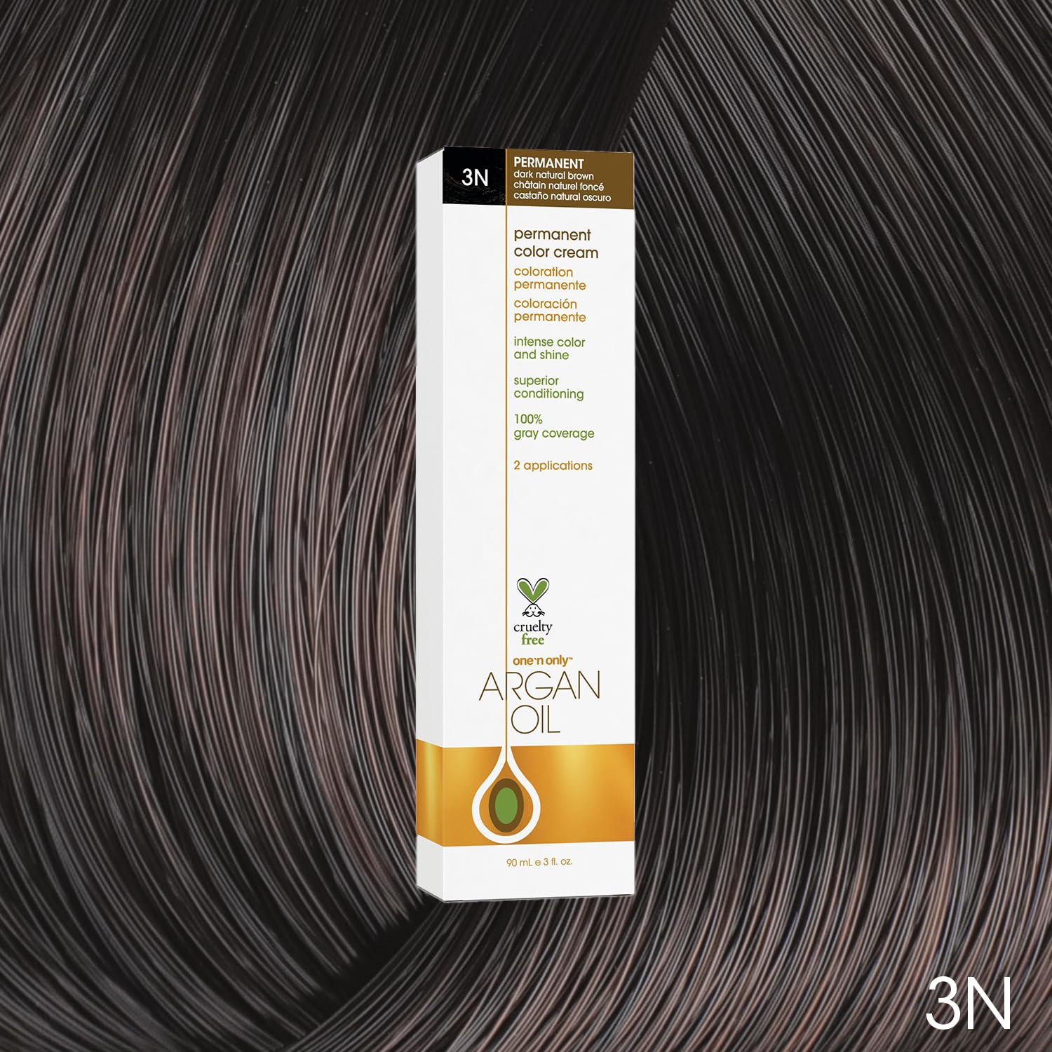 One N' Only Demi Permanent Hair Color - Permanent Hair Dye Made with Argan Oil - Delivers Rich, Accurate Tones with Gray Coverage - Improves Moisture & Elasticity - 3N Dark Natural Brown (3 oz) - Image 2