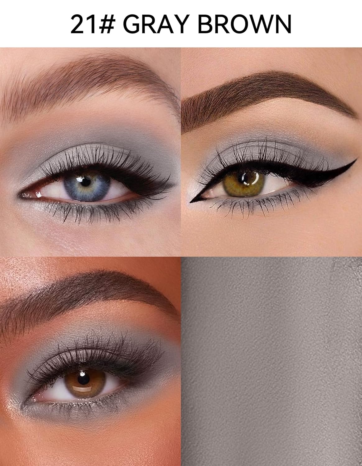 Erinde Waterproof Cream Eyeshadow Stick, Matte Nude Eye Shadow Sticks, Longwear Blendable High Pigmented, Neutral Eye Shadow Sticks Matte for Older Eyes, Smokey Eyeshadow Pencil Crayon, 21 Gray Brown - Image 2