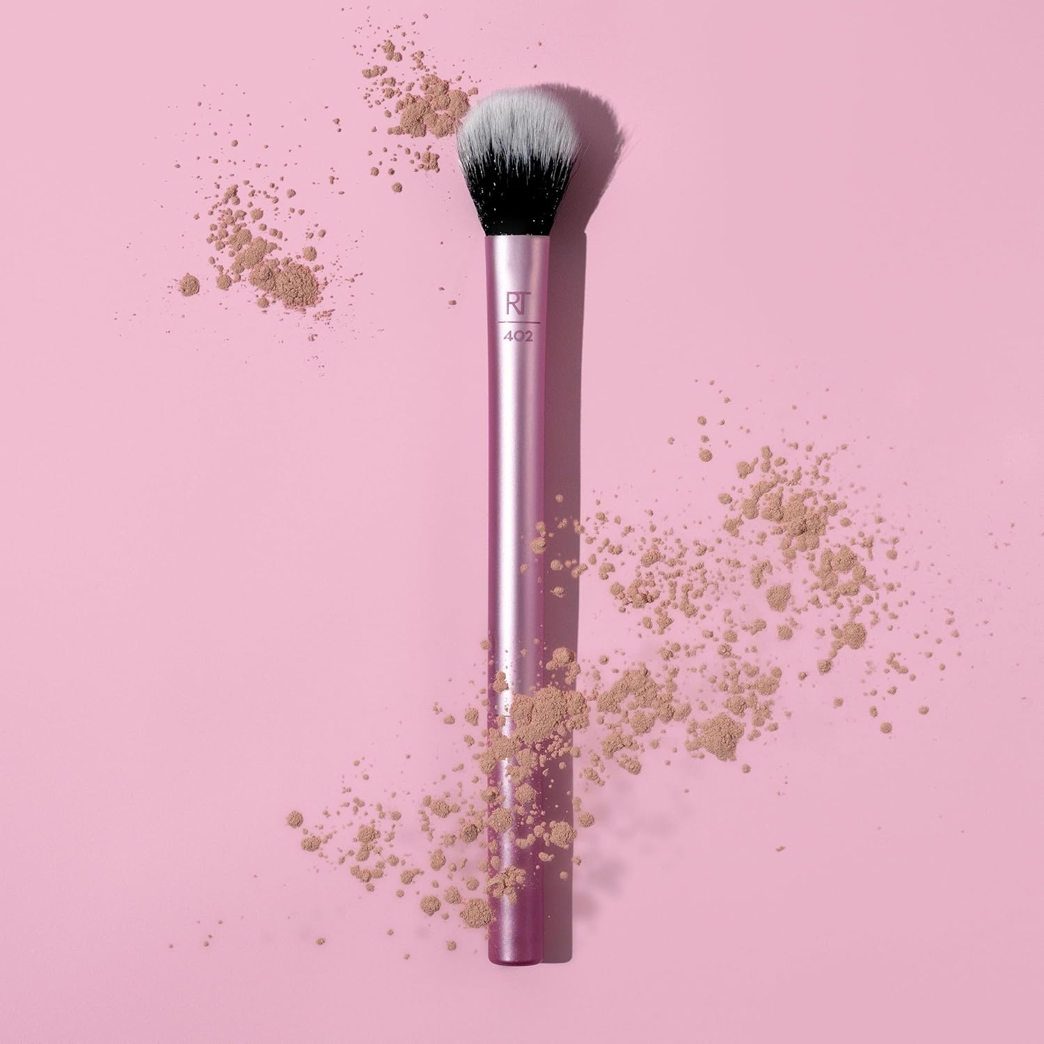 Real Techniques Makeup Setting Brush, For Setting Powder, Loose Powder, & Pressed Powder, Face Makeup Brush, 402 Brush, Sheer Coverage For Highlighter, Synthetic & Cruelty-Free Bristles, 1 Count - Image 6