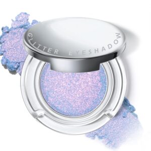 Chameleon Purple Blue Glitter Eyeshadow, Multichrome Color Shifting Single Eyeshadow, Holographic Sparkling Inner Corner Eye Highlighter Shimmer Eye Makeup Palette 03