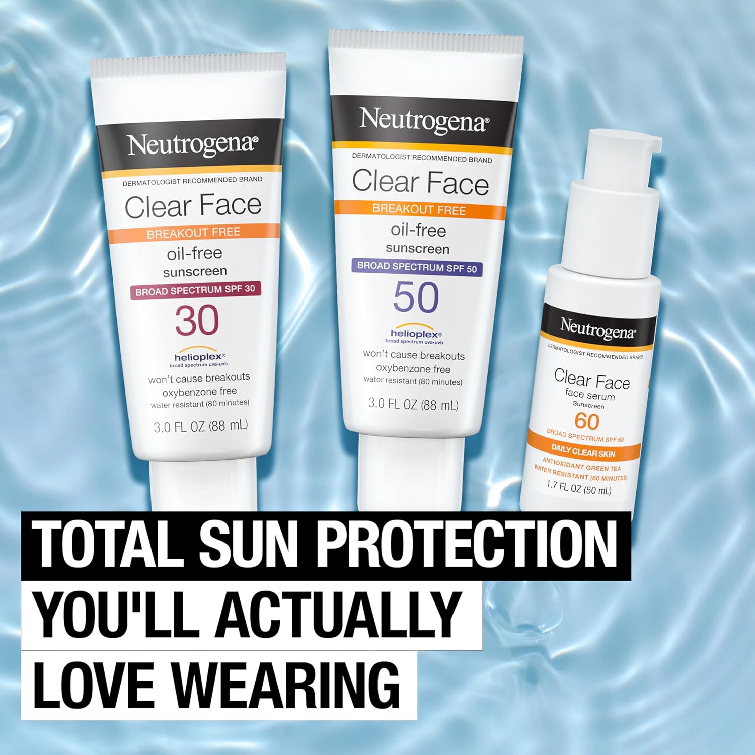 Neutrogena Clear Face Sunscreen Lotion for Acne-Prone Skin, Broad Spectrum SPF 50 Facial Sunscreen for Oily Skin, Oil-, Fragrance- & Oxybenzone-Free Water Resistant Sunscreen, 3 fl. oz - Image 8