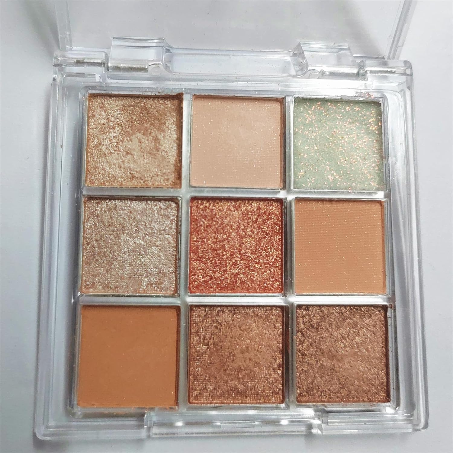 Go Ho 9 Colors Eyeshadow Palette,Glitter&Shimmer Eyeshadow Korean Makeup,Long Lasting Blendable Rose Gold/Brown/White/Orange/Light Pink Shades Eye Shadow Makeup,02 - Image 6