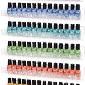 Acrylic Shelves Nail Polish Wall Mounted Holder Paint Organizer Storage Rack Clear 6 Pack Hanging Nail Polish Shelf Floating Wall Mount Hold up to 96 Bottles.