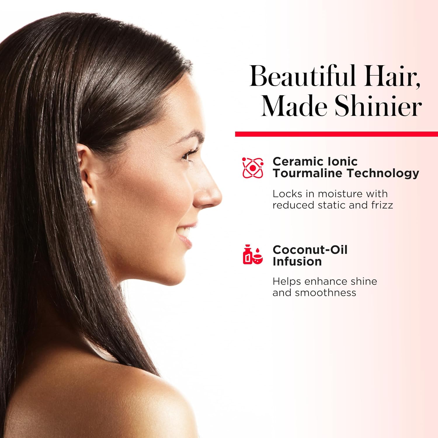 REVLON SmoothStay Coconut Oil Infused Hair Straightener - Flat Iron Hair Straightener for Sleek Straight Hairstyles, Enhanced Shine and Moisture (1 in) - Image 3