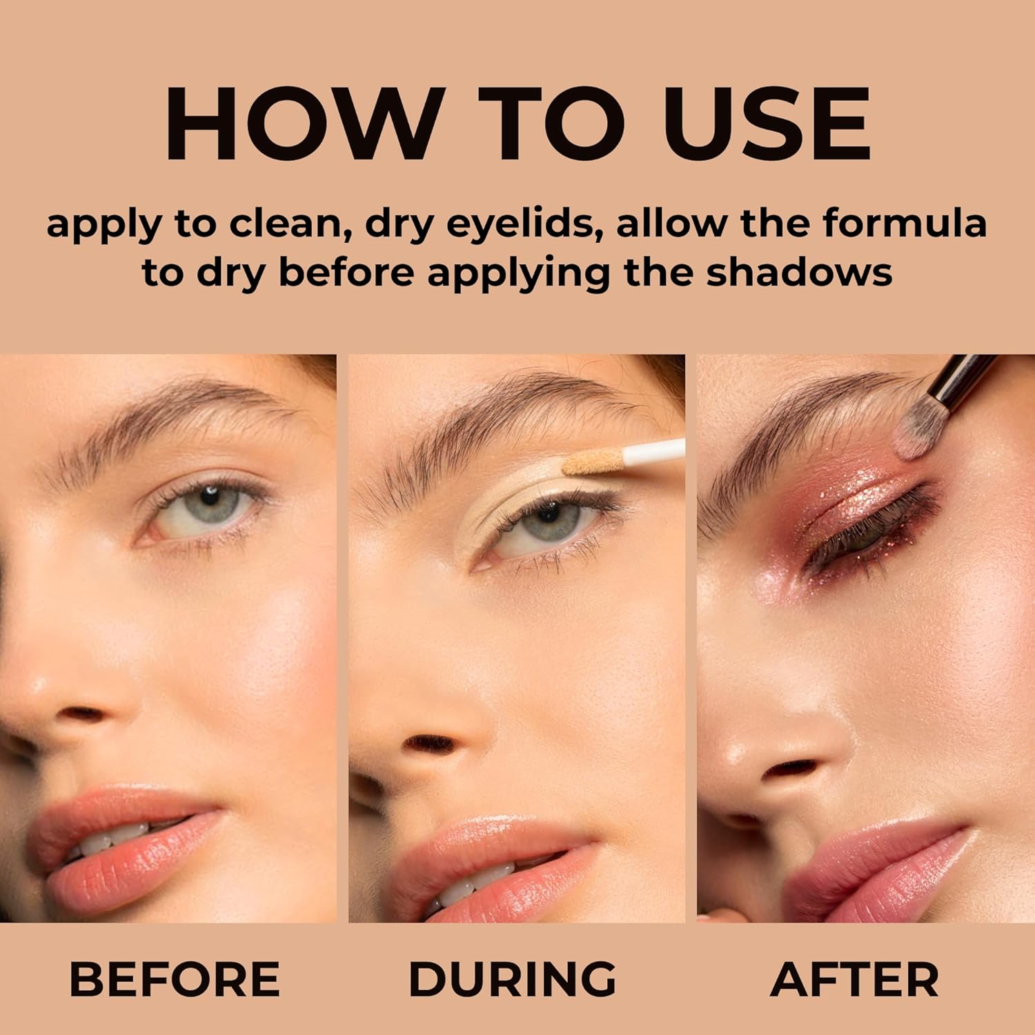 Insta Eyeshadows Base - Universal Colours - Clear, Waterproof, Vegan, Cruelty-Free, Made for Long-Lasting Wear - For Any Skin Tone and Type - 10 ml - Image 4