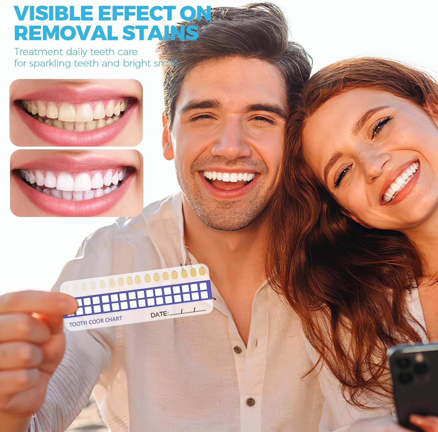 Teeth Whitening Kit for Sensitive Teeth - 16 LED Light - 30 Min Professional Non-Sensitive Fast Teeth Whitener with 3 Carbamide Peroxide Whitening Gel and Shade Guide - White