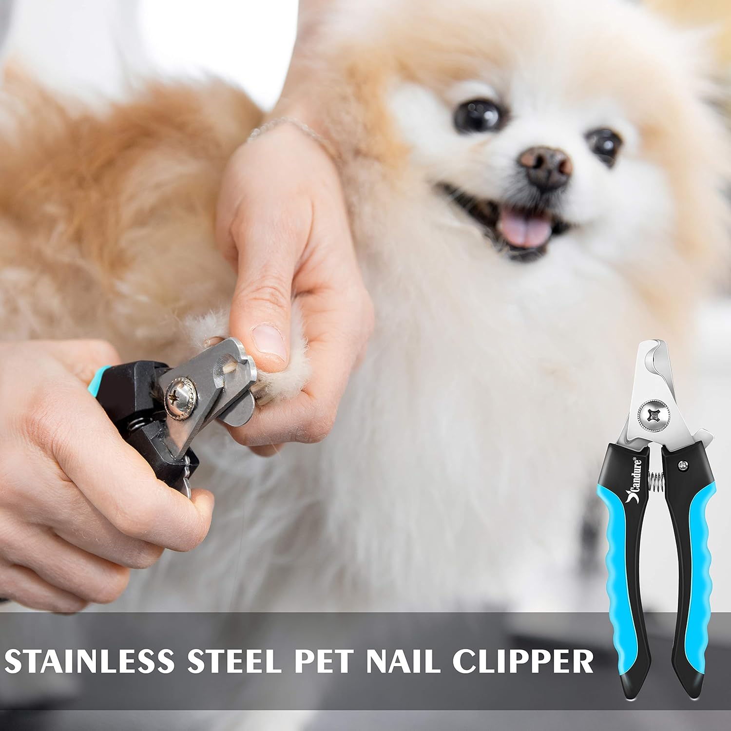 Candure Dog Nail Clippers Professional Dog Nail Trimmers Suitable for Large to Medium Dogs, Cats, Rabbits and Guinea Pigs - Safety Lock/Protective Guard to Avoid Over Cutting - Image 4