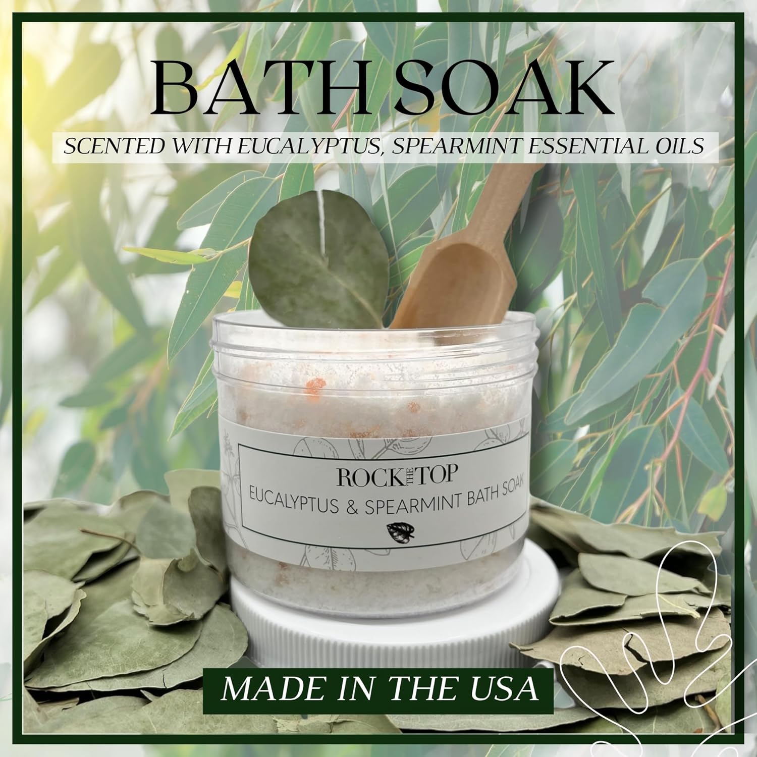 USA MADE | Eucalyptus Spearmint Spa Gift Baskets for Women. 6 Cold & Stress Self Care Gifts, Aromatherapy Epsom Salt Bath Soak, Bath Soap, Bath Bombs (Truffle), Bath Salts Gift Basket. - Image 4