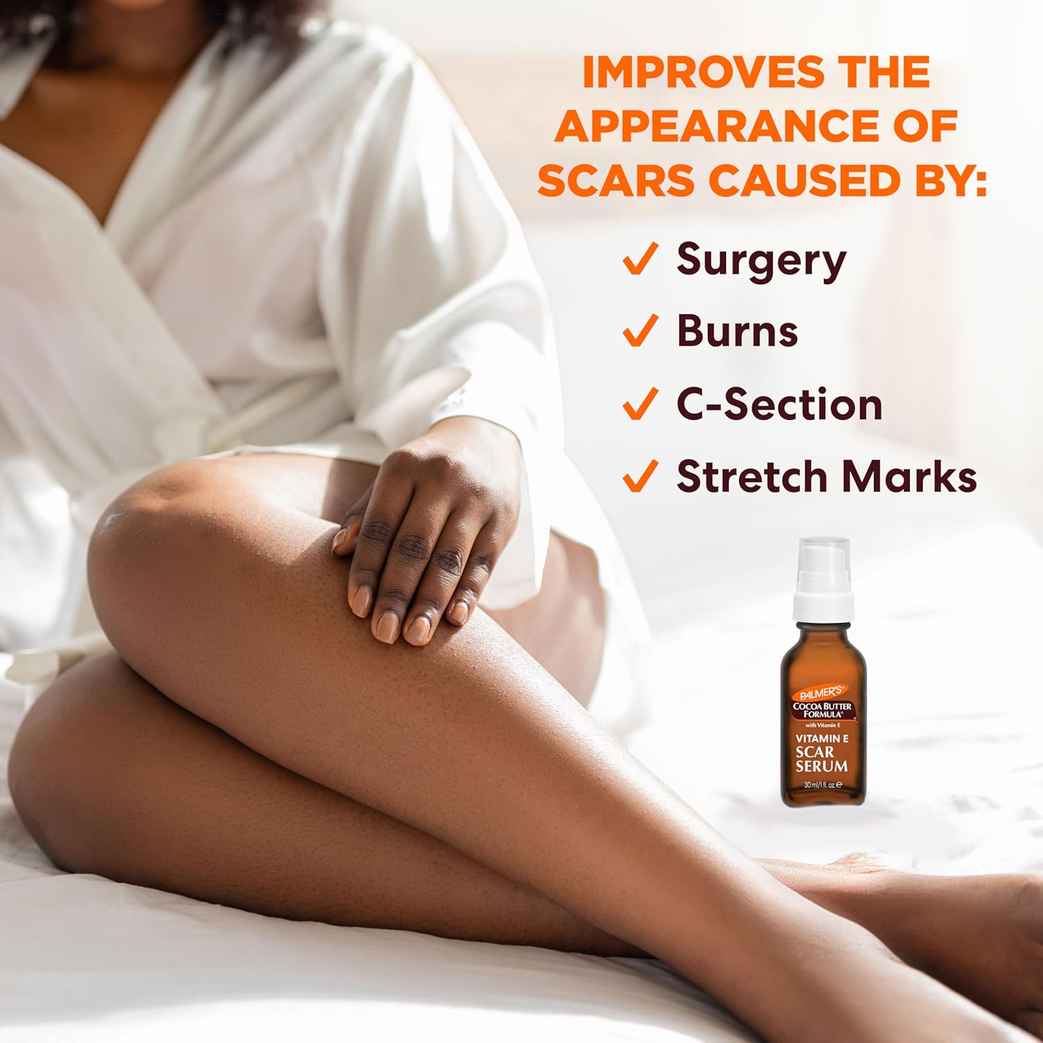 Palmer's Cocoa Butter Formula Scar Serum, Skin Brightening Oil for Face & Body, Concentrated Serum with Vitamin E, Fragrance Free, 1 Fl Oz - Image 4